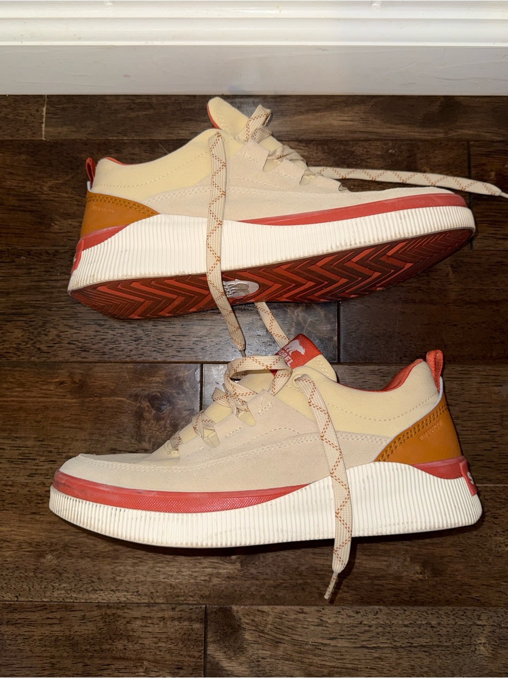SOREL Kinetic Impact II Wonder Lace Women’s Size 10 Cream Orange Sneakers - Picture 4 of 8